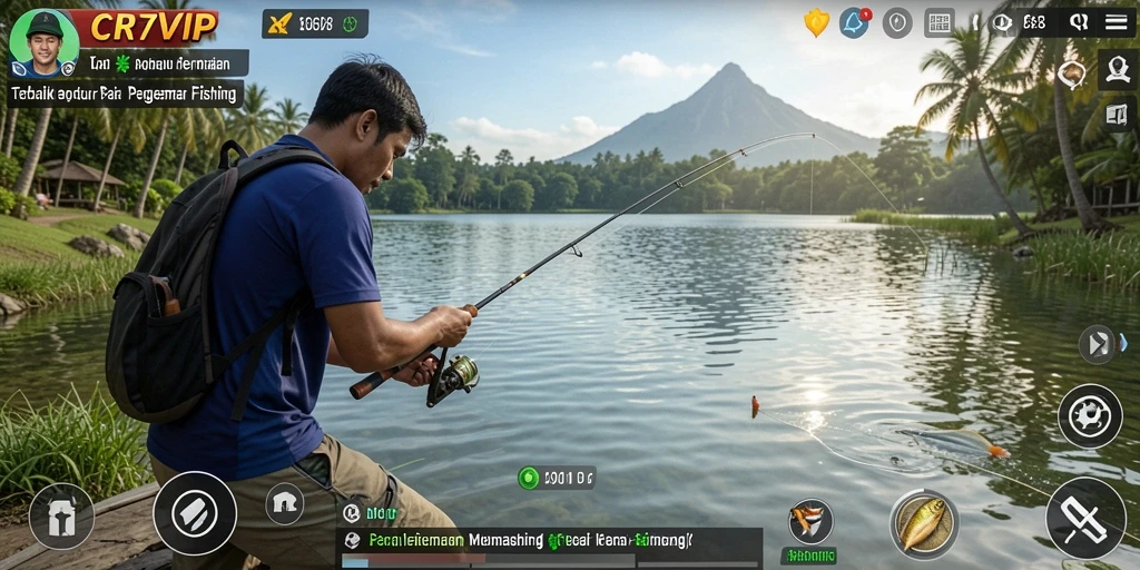 Gameplay menegangkan saat menangkap ikan di CR7VIP.