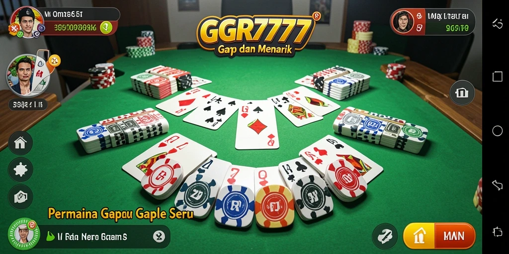 Tampilan gameplay Gaple yang seru di GGR7777.
