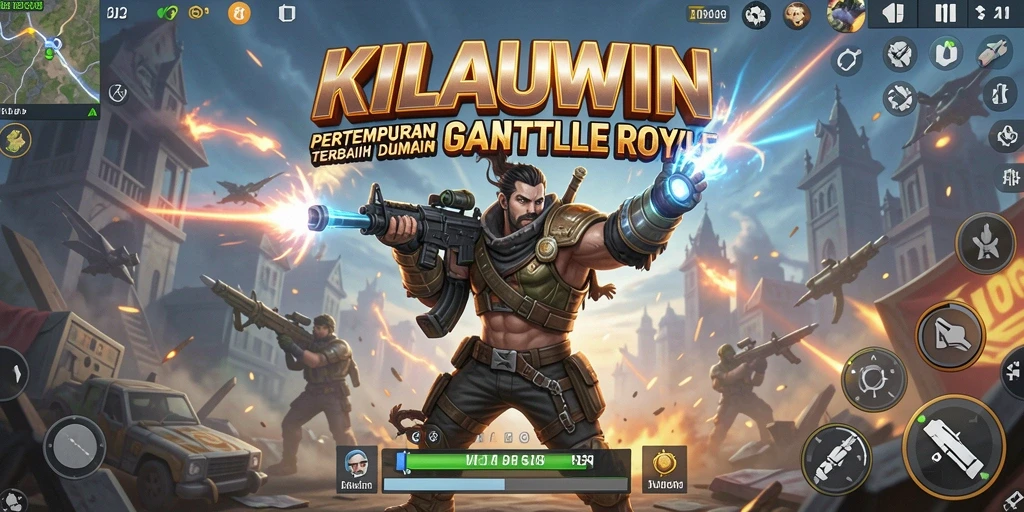 Tangkapan layar KILAUWIN menampilkan aksi pertempuran intens dalam game Battle Royale.