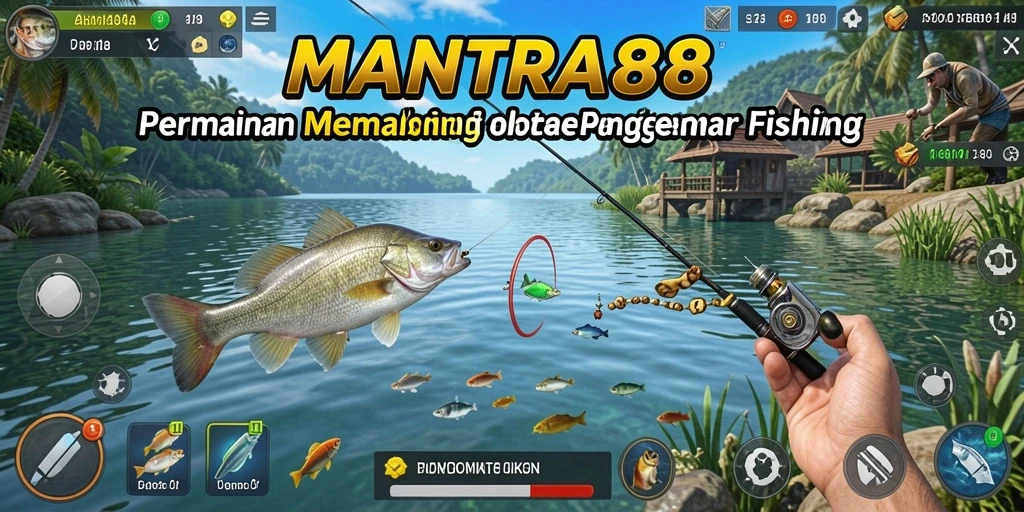 Menampilkan gameplay memancing yang seru di MANTRA88.