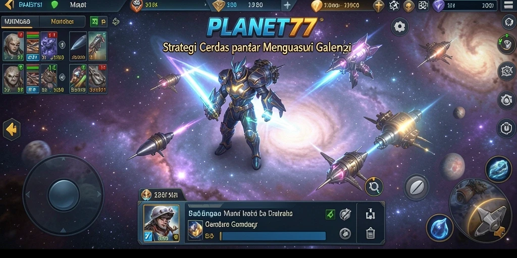 Tampilan menarik dari gameplay strategis PLANET77.